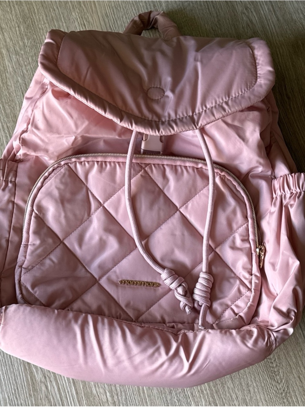 Pink Quilted Baby Backpack Diaper Bag
